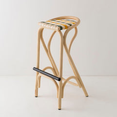 ORCHID EDITION Bar Stool Virage Rattan 83cm Green & Yellow