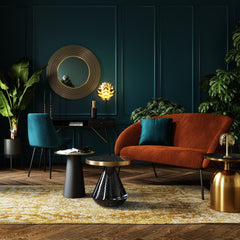 ZAGO Sofa 2-seater Marco metal legs velvet