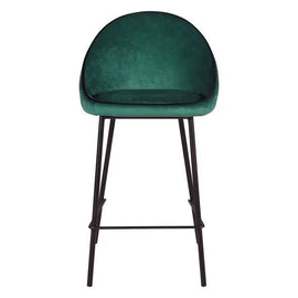 ZAGO Bar Stool Maya metal legs velvet 75cm