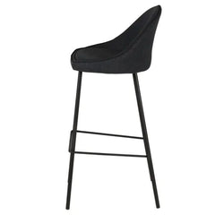 ZAGO Bar Stool Maya metal legs velvet 75cm