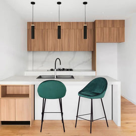 ZAGO Bar Stool Maya metal legs velvet 75cm