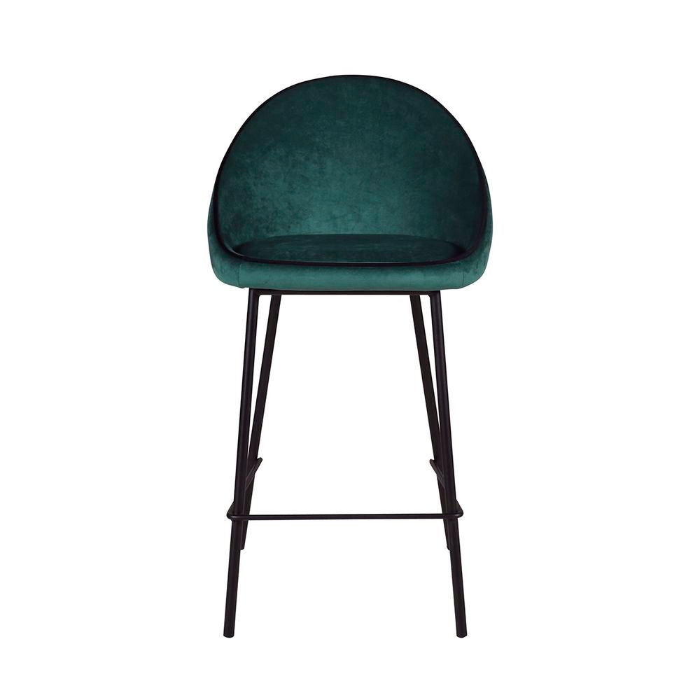 ZAGO Bar Stool Maya metal legs velvet 65cm