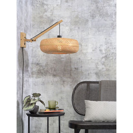 GOOD&MOJO Wall Light Palawan Natural Swing Arm 40cm