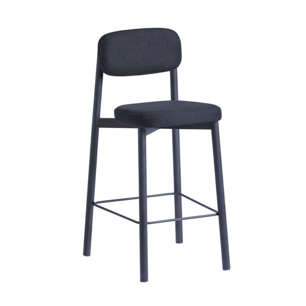 KANN DESIGN Bar Stool Residence Heather Fabric Black 65cm