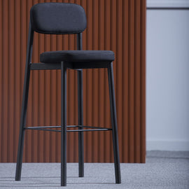 KANN DESIGN Bar Stool Residence Heather Fabric Black 65cm