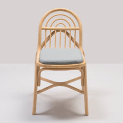 ORCHID EDITION Dining Chair Sillon Rattan Marquetry Fabric Cushion Blue