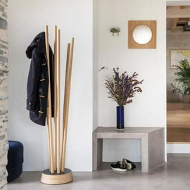 DRUGEOT Coat Stand Spirale Solid Oak / Walnut