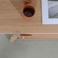 DRUGEOT Coffee Table Amac oak & leather 140cm