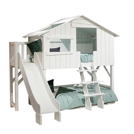 MATHY BY BOLS Kids Bunk Bed Tree House slide platform pine wood