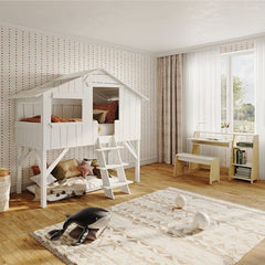 MATHY BY BOLS Kids Bed Tree House high version pine wood