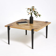 TIPTOE Coffee Table Versailles Recycled Oak Steel Legs 80cm