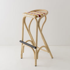 ORCHID EDITION Bar Stool Virage Rattan 83cm Yellow & Red