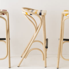 ORCHID EDITION Bar Stool Virage Rattan 83cm Blue & Yellow
