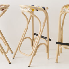 ORCHID EDITION Bar Stool Virage Rattan 83cm Blue & Yellow